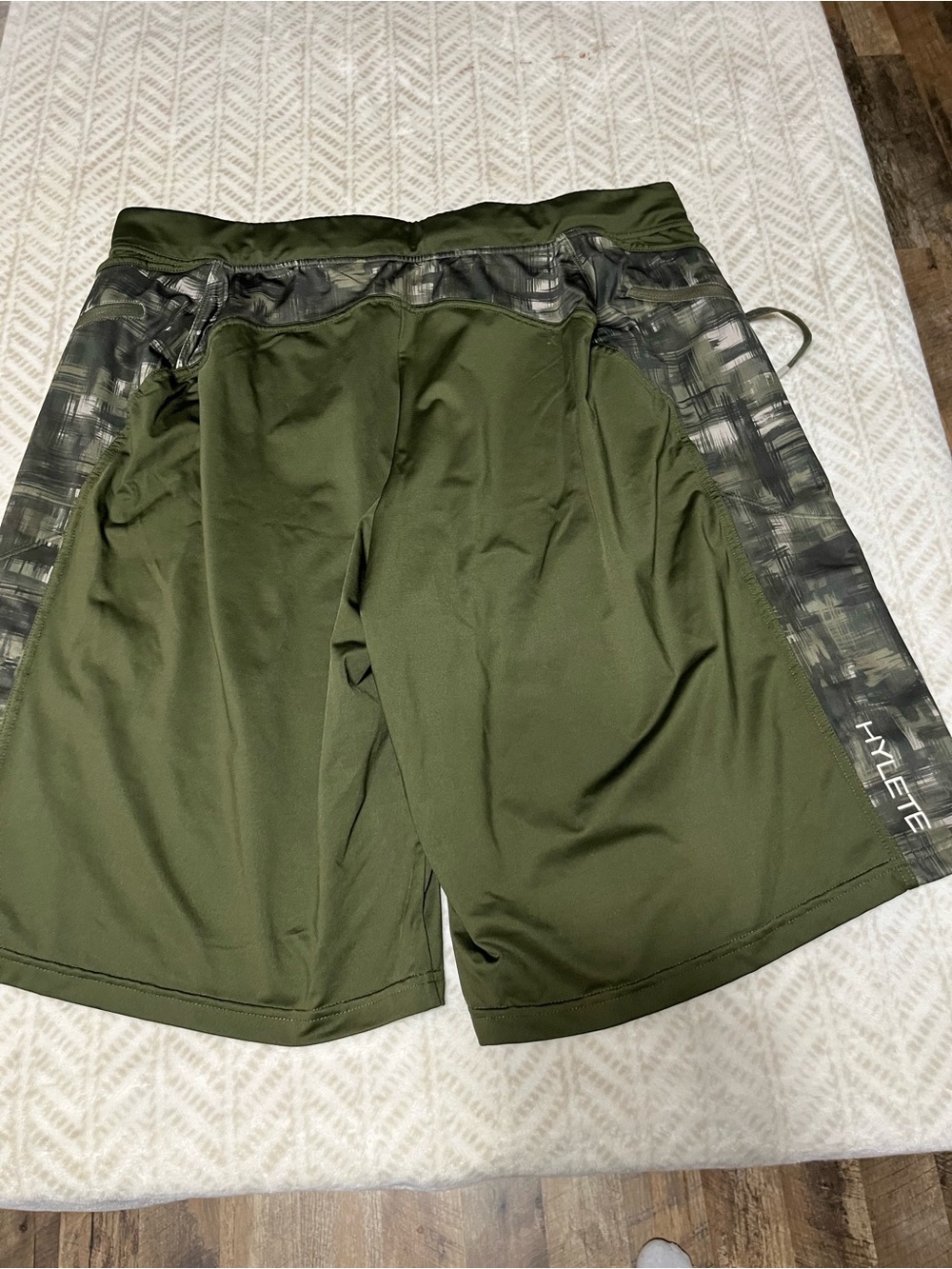 Hylete Men’s XXL Olive Green Athletic Drawstring Shorts - Picture 4 of 7